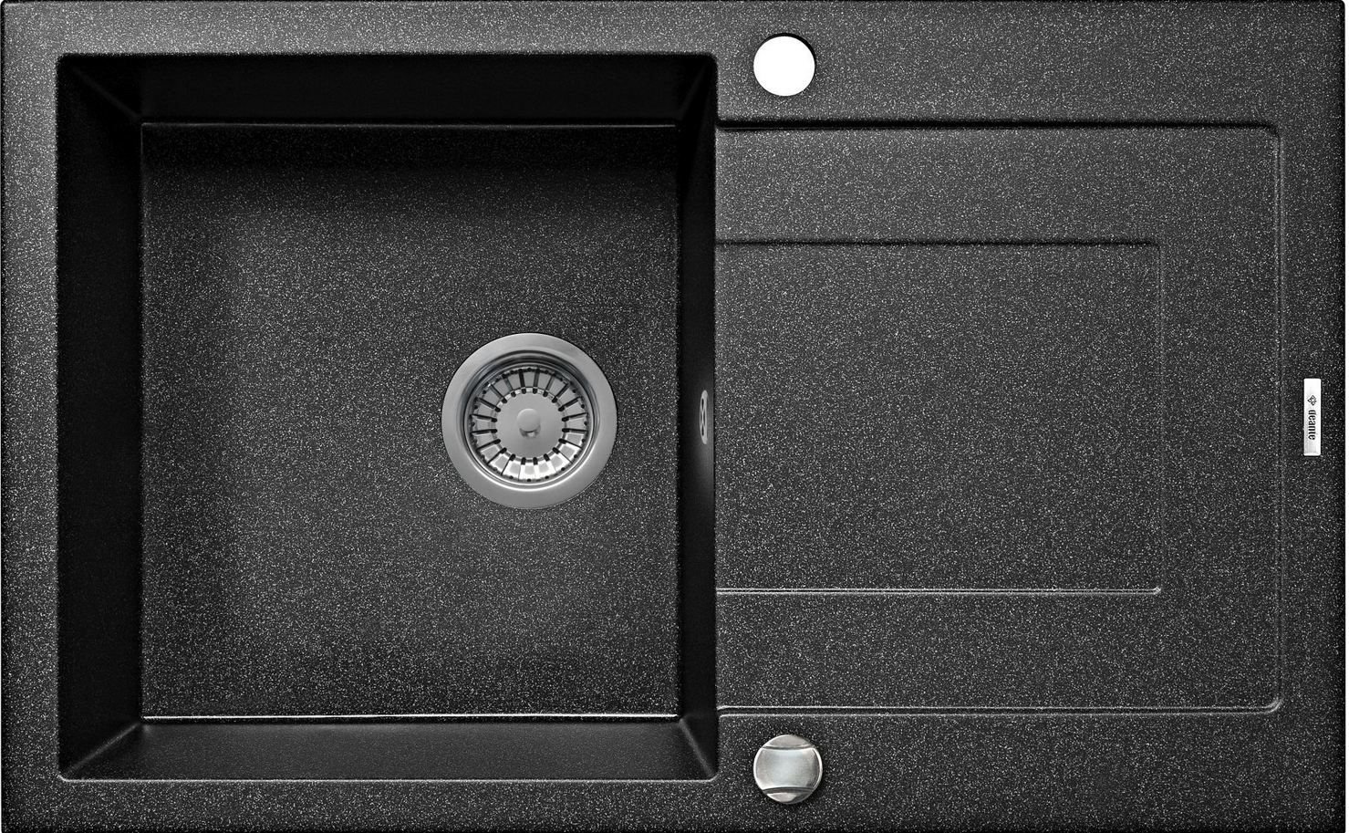 Zlewozmywak Deante Zlewozmywak 1-komorowy Rapido z ociekaczem 49 x 78cm grafitowy (ZQK_2113)