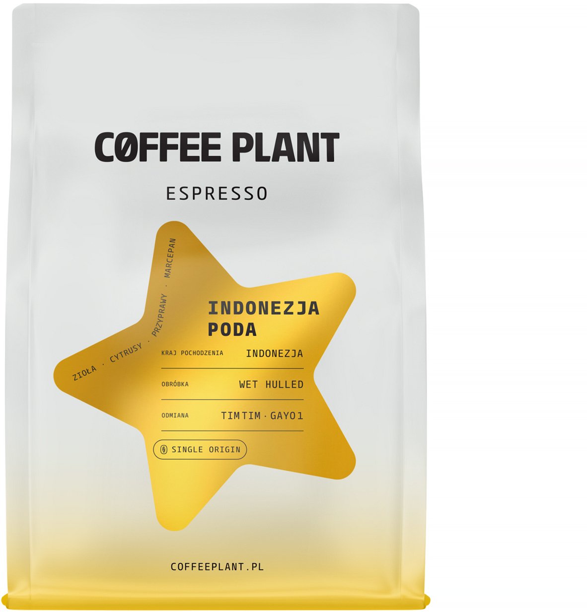 Kawa ziarnista Coffee Plant kawa ziarnista Świąteczna Indonezja Poda Wet Hulled Espresso 250 g