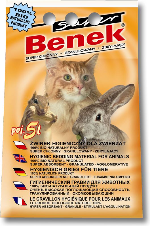 Żwirek dla kota Super Benek Uniwersalny Naturalny 5 l