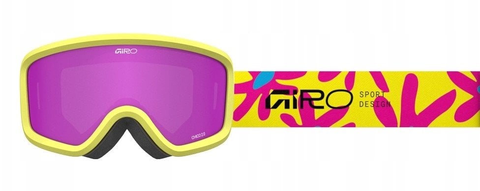 Giro Gogle zimowe juniorskie GIRO CHICO 2.0 YELLOW FLOWERS (OTG) (Cylindrical) (Szyba lustrzana kolorowa AMBER PINK 19-42% S2)