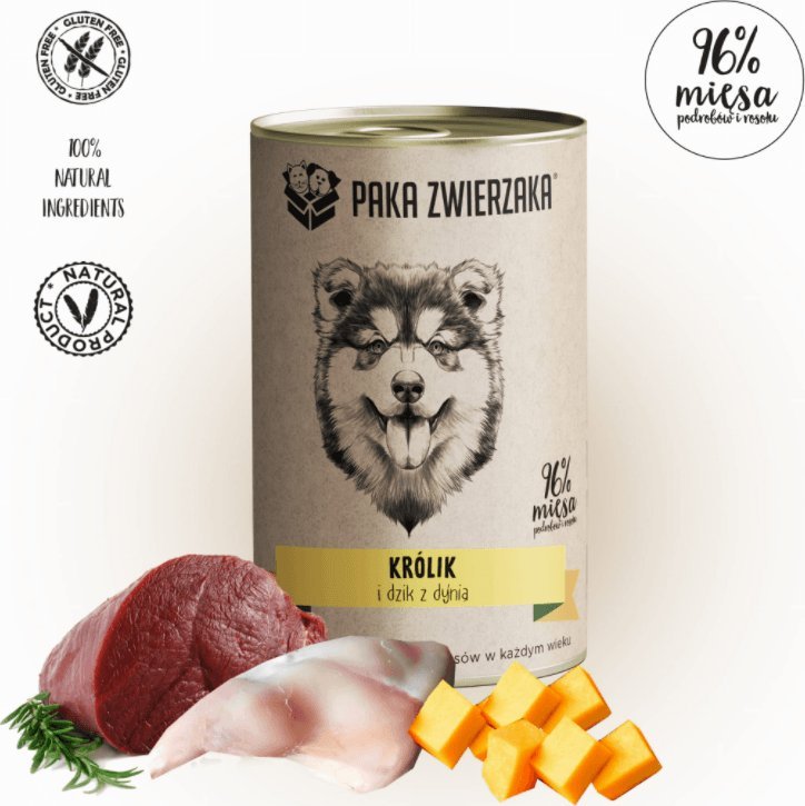 Paka Zwierzaka Paka Zwierzaka Królik i dzik z dynią (400g)