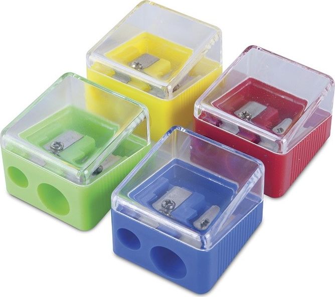 Donau Temperówka DONAU, plastikowa, podwójna, mix kolorów