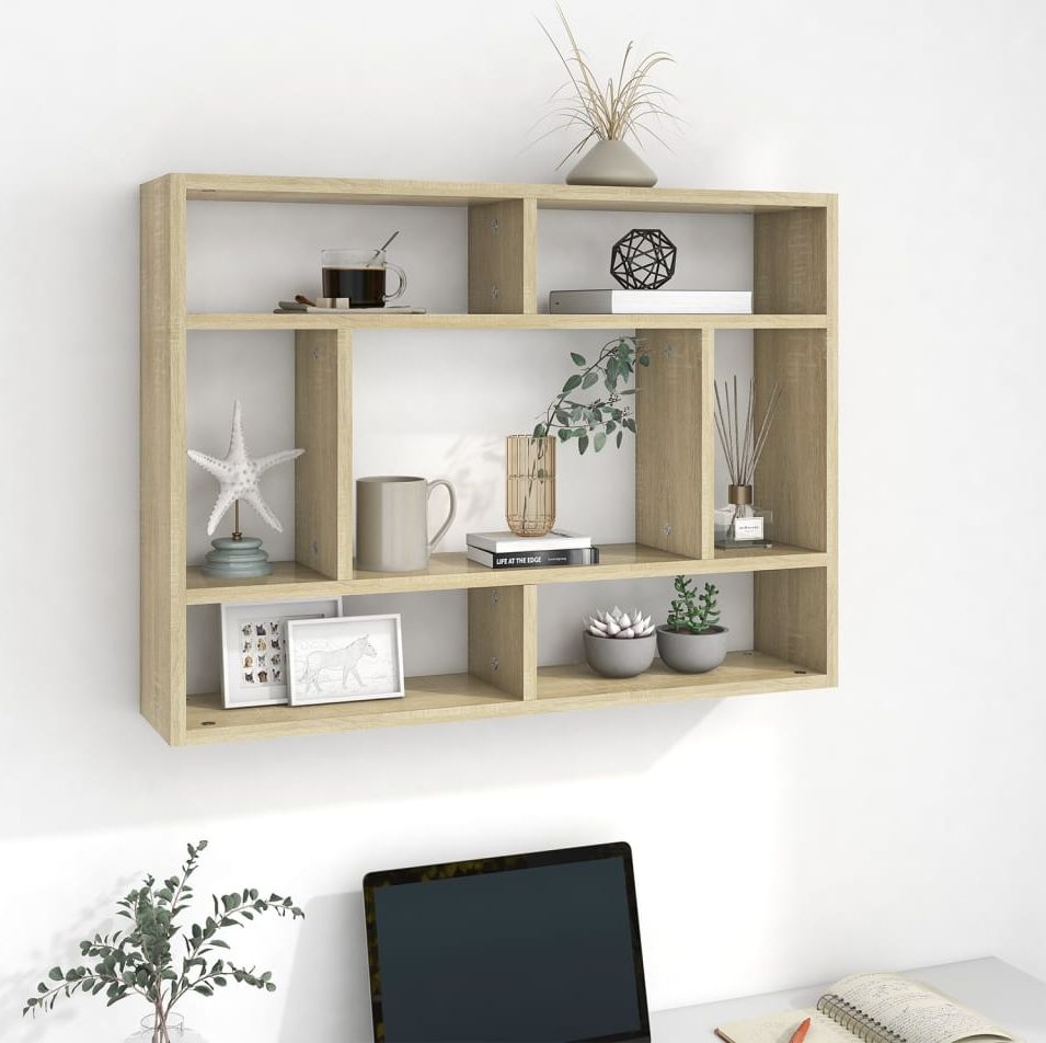 vidaXL Półka ścienna, dąb sonoma, 75x16x55 cm, płyta wiórowa