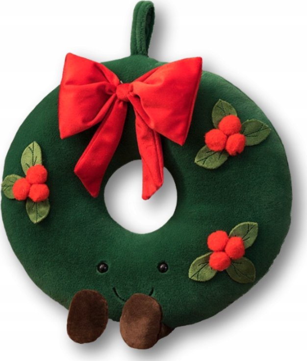 Świąteczny wianek poduszka maskotka pluszak wieniec adwentowy ozdoba