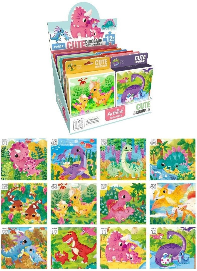 Puzzle dinozaury 20el MIX