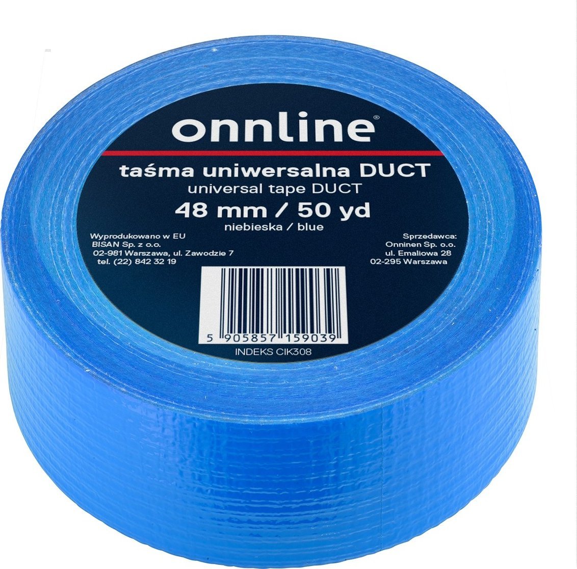 Onnline Taśma do otulin DUCT 48MM/50YD niebieska