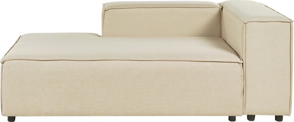 Beliani Szezlong lniany prawostronny beżowy APRICA