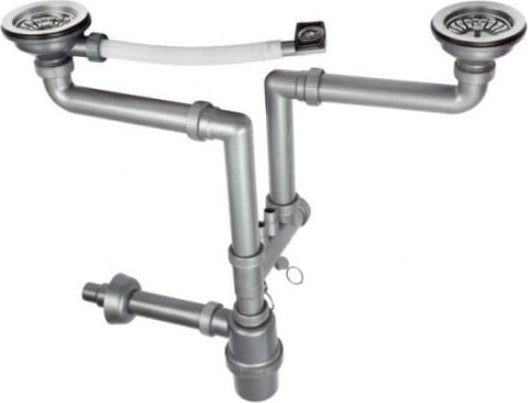 Syfon SYFON ZLEWOZMYWAKOWY 2 KOMOROWY - Z PRZELEWEM 3.5'