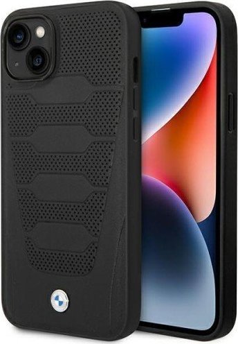 BMW Etui BMHCP14S22RPSK Apple iPhone 14 czarny/black Leather Seats Pattern