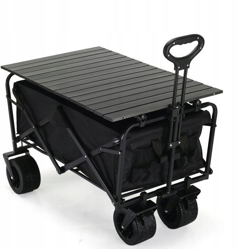 WÓZEK TERENOWY PLAŻOWY Turystyczny ZAKUPY TRANSPORTOWY STOŁ 200kg koła 10cm