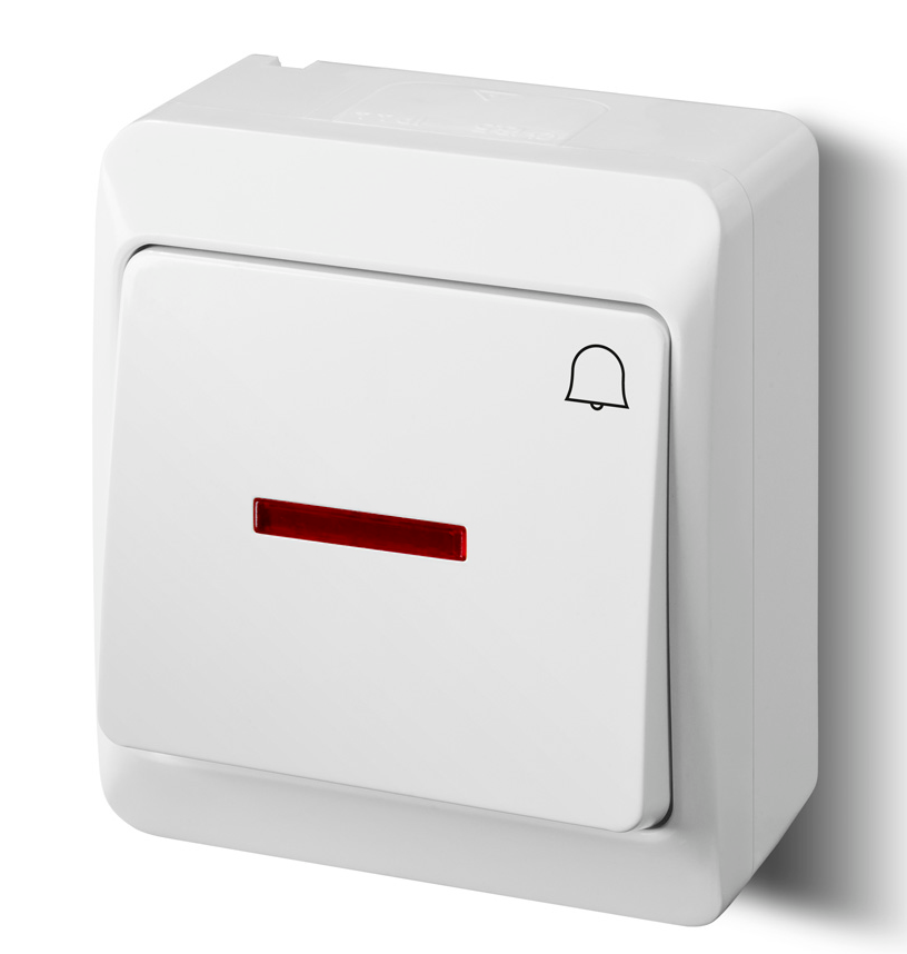 Elektro-Plast Łącznik natynkowy ŁNT Hermes dzwonek biały podświetlany (0347-02)