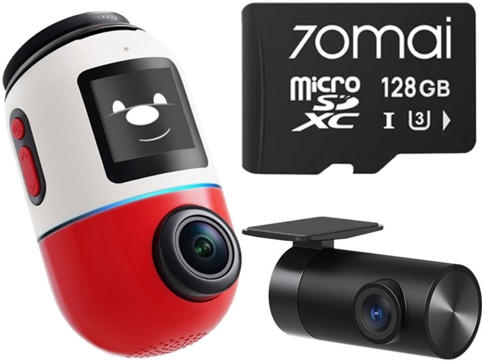 70mai Omni X800 4K set Czerwona + karta 70mai SD 128GB