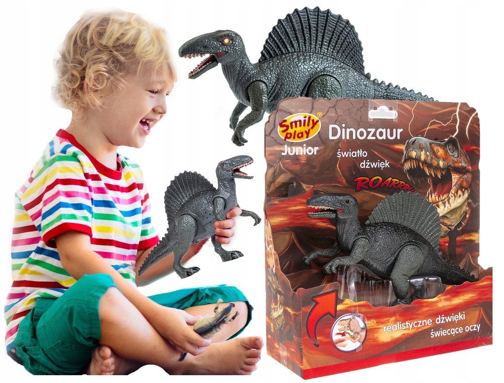 SMILY PLAY Dinozaur duży ryczy stegozaurus pudełko