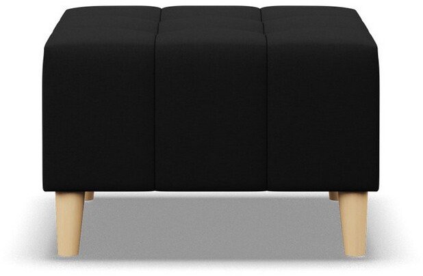 Adams Group Pufa na nóżkach, pikowany, NUBO, 71x71x40 cm, czarny