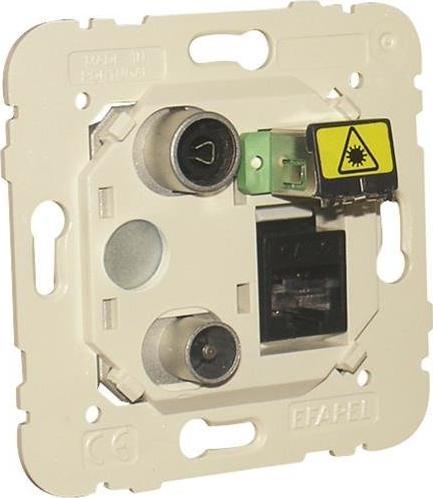 Efapel EFAPEL LOGUS90 GNIAZDO MULTIMEDIALNE ANTENOWE KOŃCOWE Z MODUŁEM RJ45 KAT. 6 Z MIEJSCEM NA ŚWIATŁOWÓD 21535