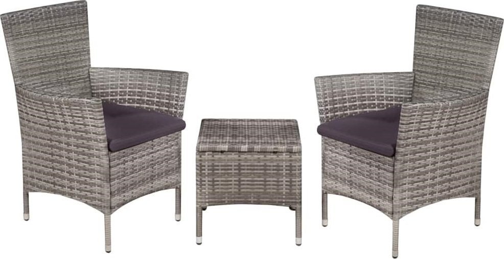 Elior Szary 3-częściowy zestaw mebli ogrodowych bistro Renne