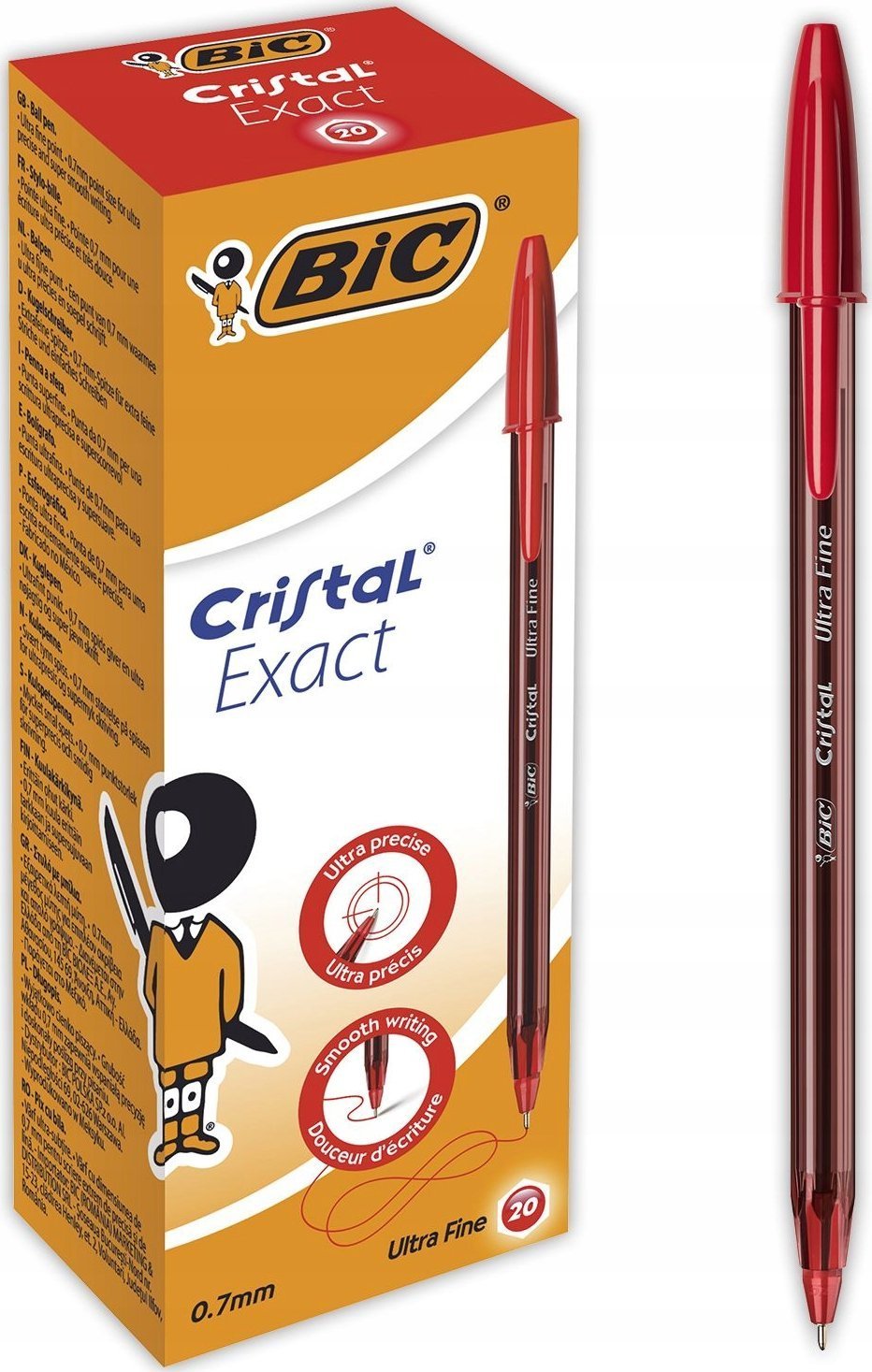 Teka Długopis Cristal Exact czerwony (20szt)