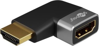 Adapter AV Goobay Adapter HDMI™ kątowy 90° poziomy, 8K @ 60 Hz, pozłacany