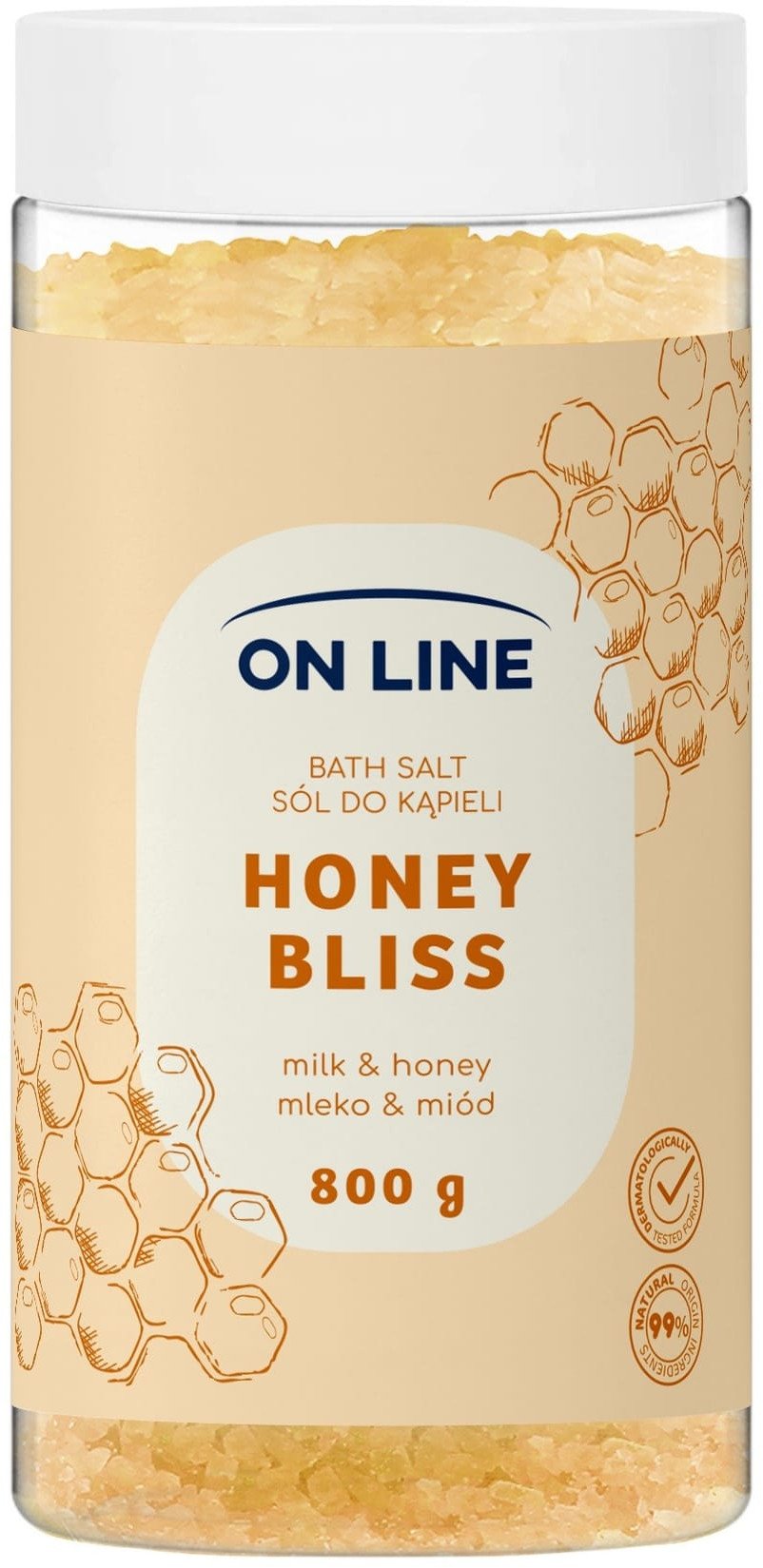 ON LINE Sól do kąpieli Honey Bliss 800 g