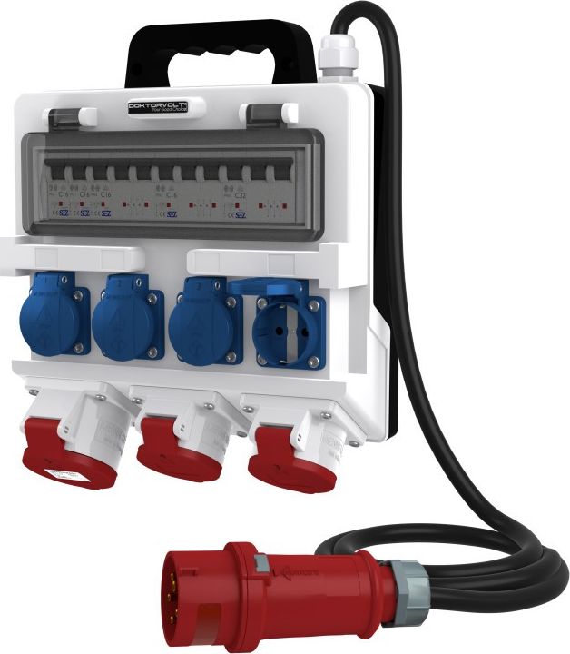 Doktorvolt Rozdzielnica budowlana z kablem TR-S SKH 32A 2x16A 4x230V Schuko 4753