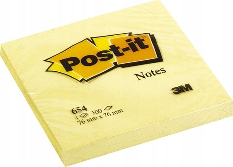 Post-it BLOCZEK SAMOPRZYLEPNY POST-IT, ŻÓŁTY, 100 KARTEK, 76X76 MM XX-0048-05550