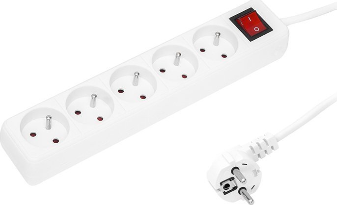 Blow 98-738# Przedłużacz sieciowy pr-570wsp 5-gniazd z uziemieniem+wyłącznik 3m biały 3x1,5mm