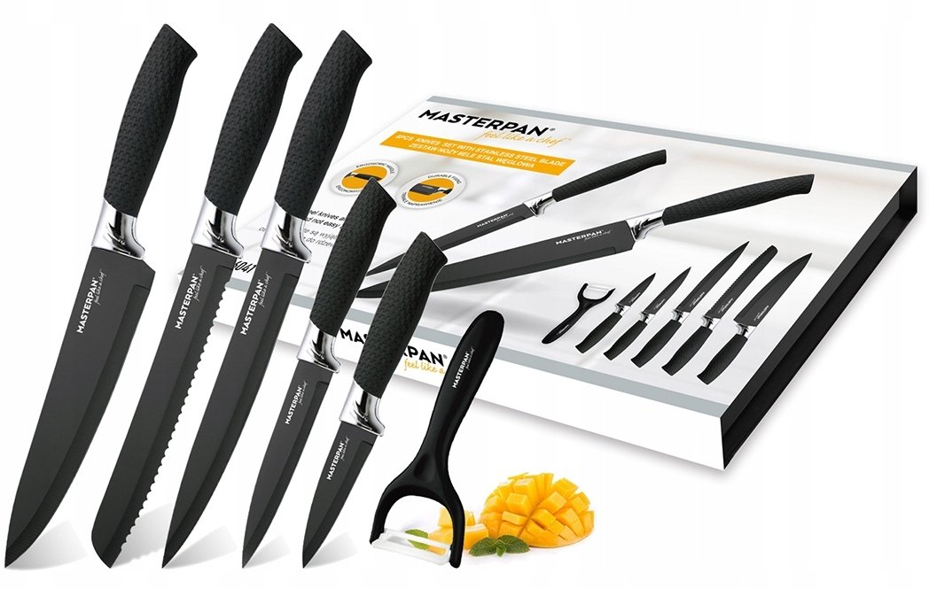 Zestaw noży kuchennych Masterpan MP-6041 5 noży + obieraczka