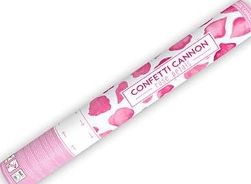 Party Deco Tuba strzelająca konfetti, płatki róż, różowe, 40 cm uniwersalny