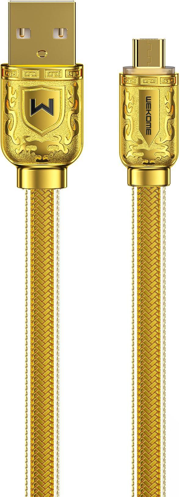 Kabel USB WK Design USB-A - microUSB 1 m Złoty (6941027620687)