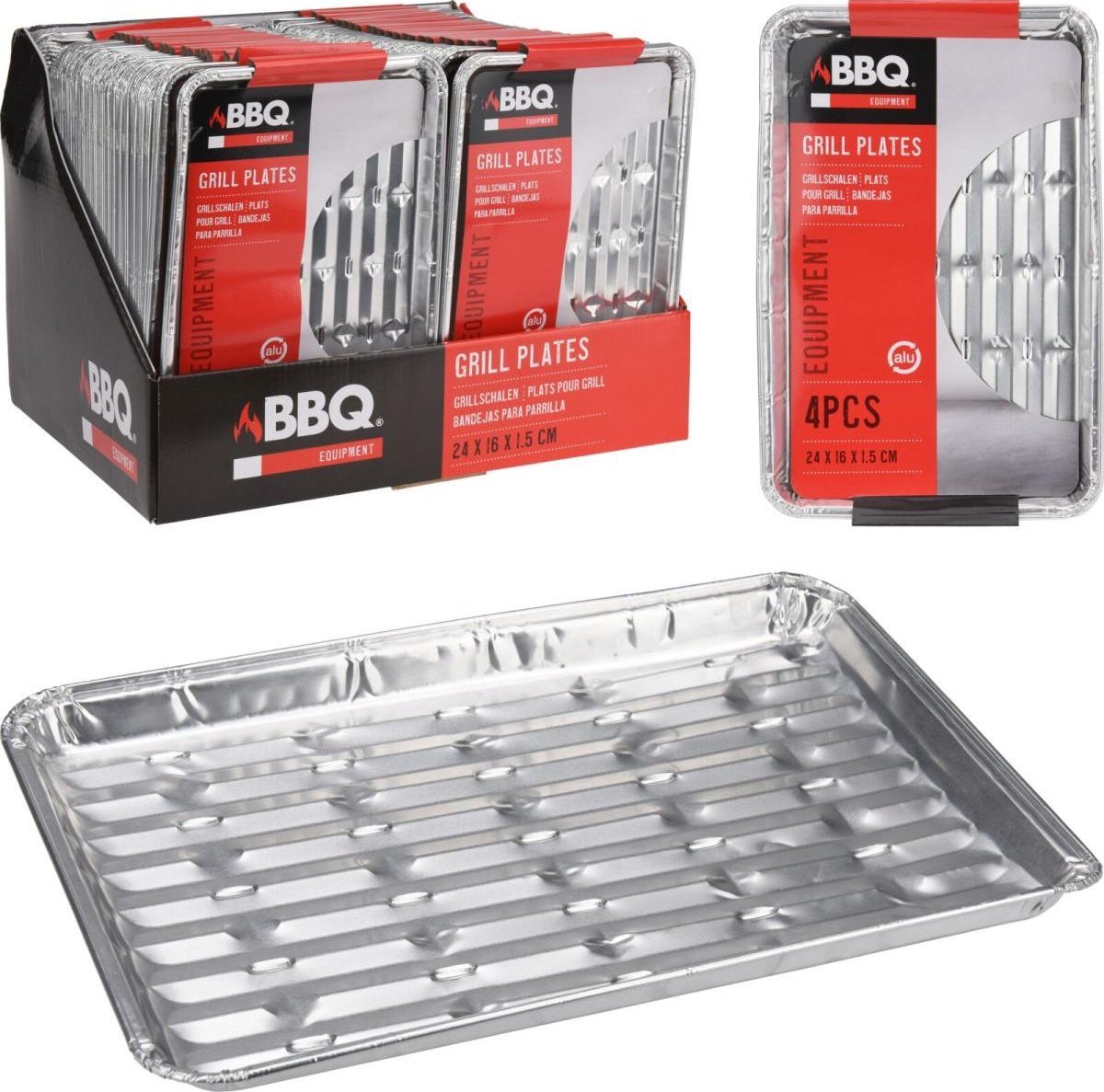 BBQ ALUMINIOWE TACKI NA GRILLA 24x16cm 4SZT
