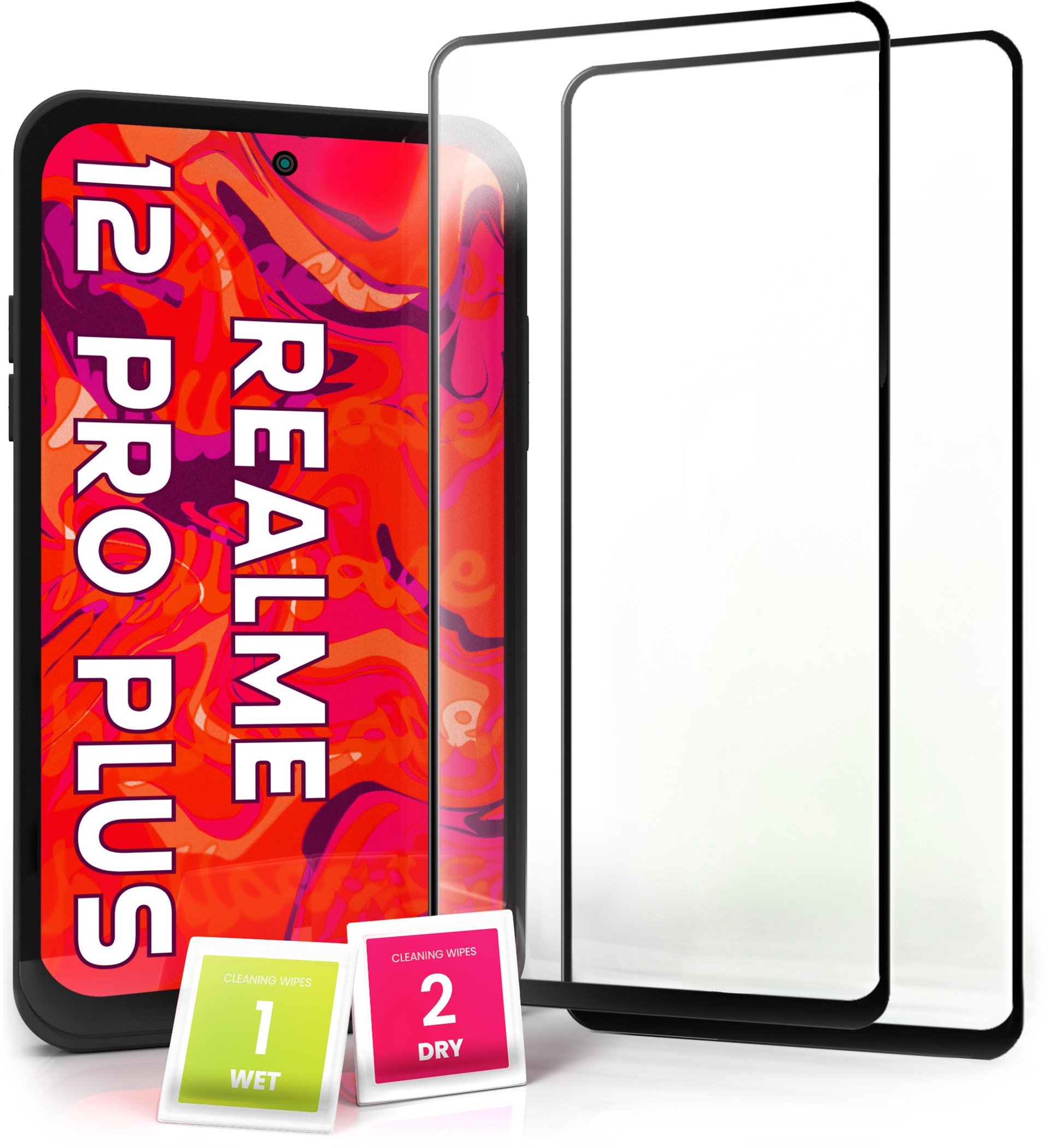 2-PAK Szkło Hartowane do Realme 12 Pro Plus (Pełne 5D, Curved, Zakrzywione)