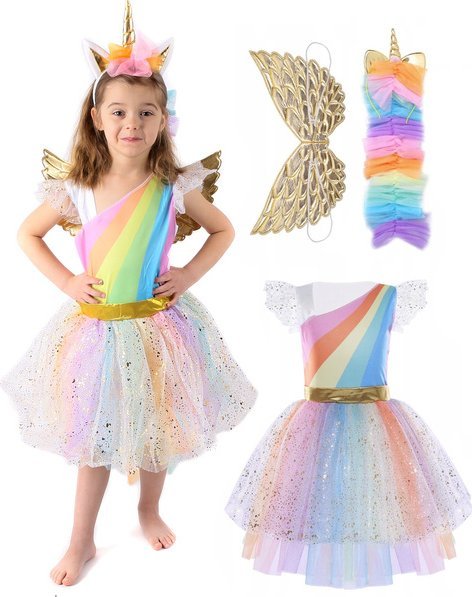 STRÓJ KOSTIUM JEDNOROŻEC UNICORN PONY SKRZYDŁA RÓG S