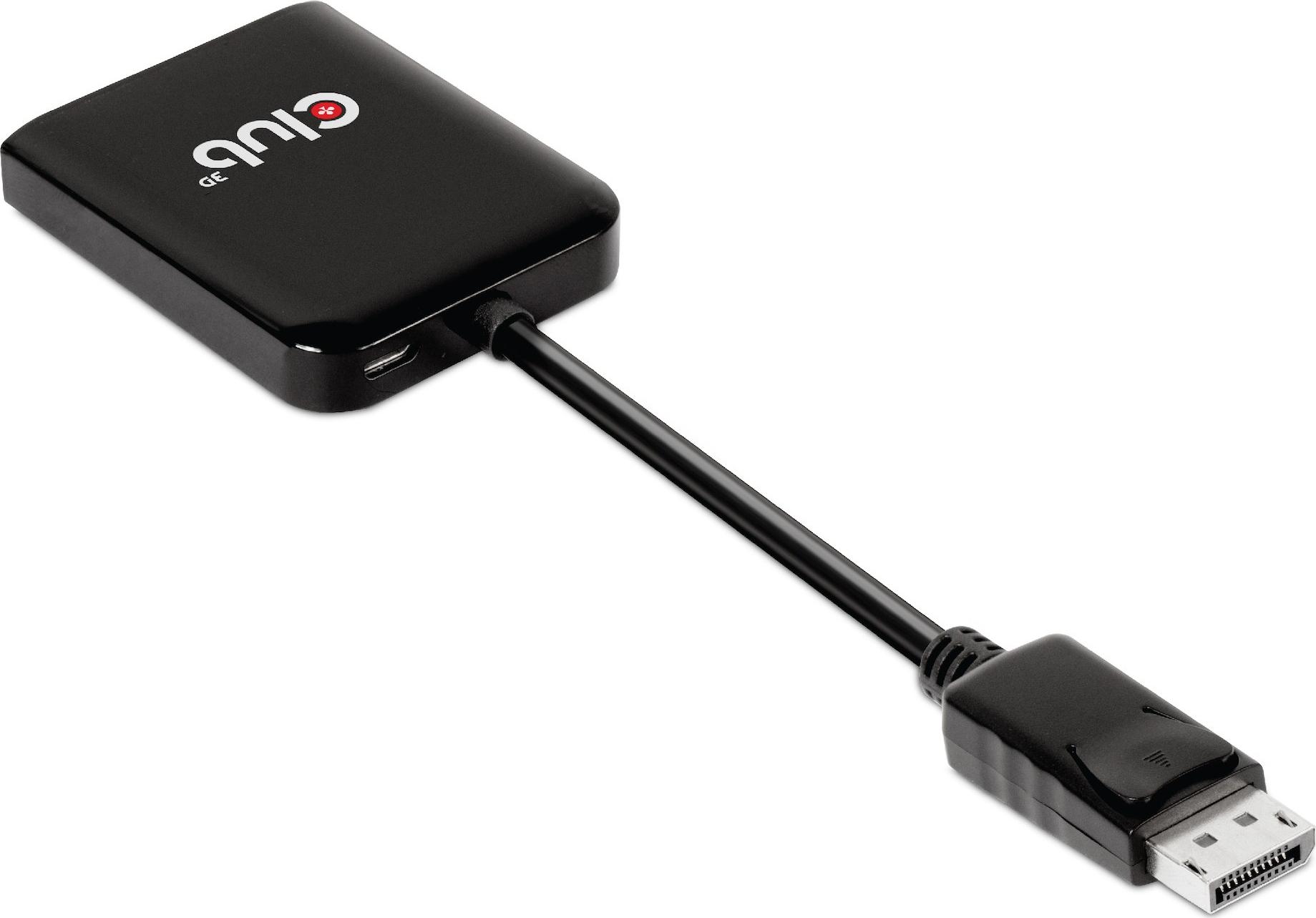 Adapter AV Club 3D Adapter wideo Club3D MST (Multi Stream Transport) DisplayPort 1.4 na DisplayPort 1.4 Dual Monitor 4K60Hz (M/F), czarny