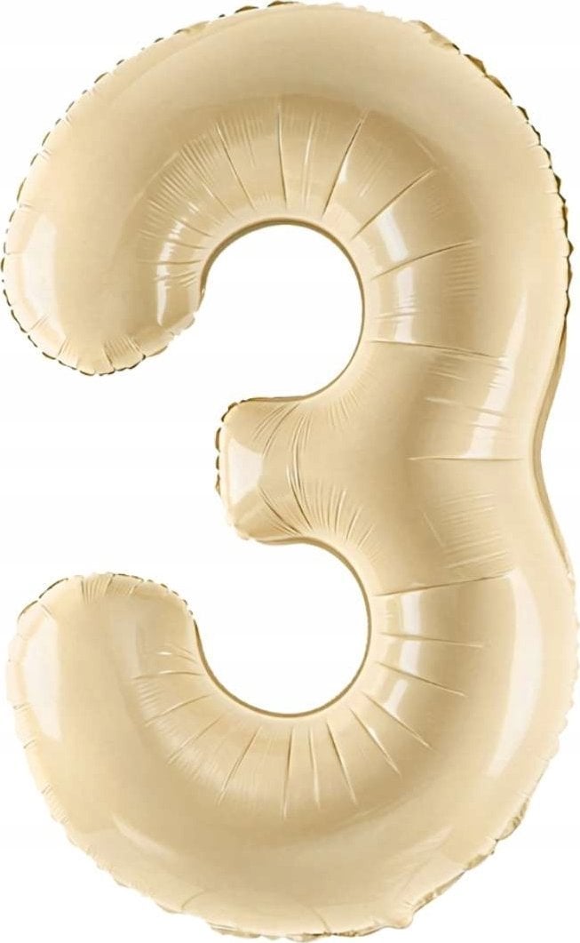 Balon fol.Cyfra 3 72cm beż 35065