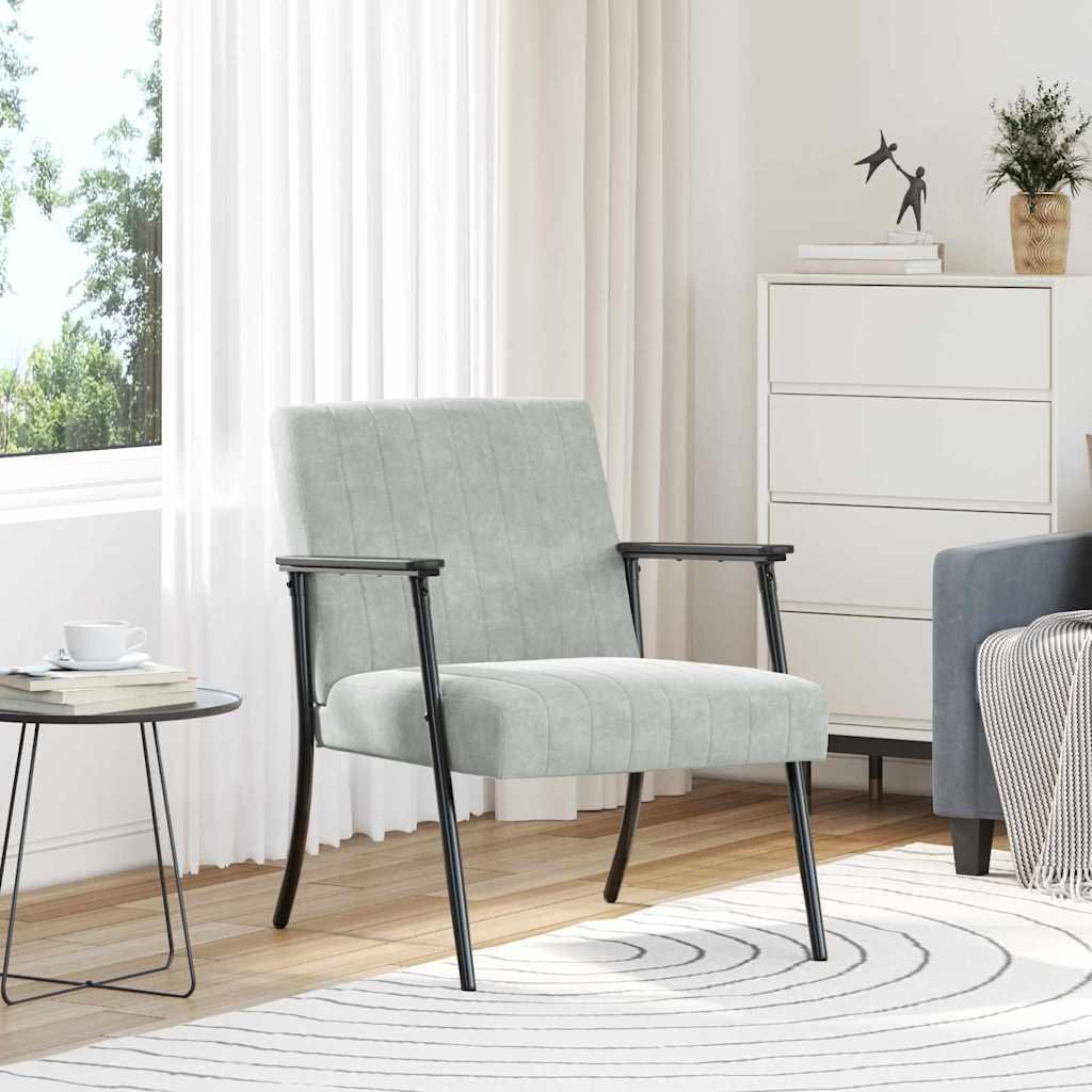 vidaXL fotel Jasnoszary 59 x 75 x 78 cm Aksamit