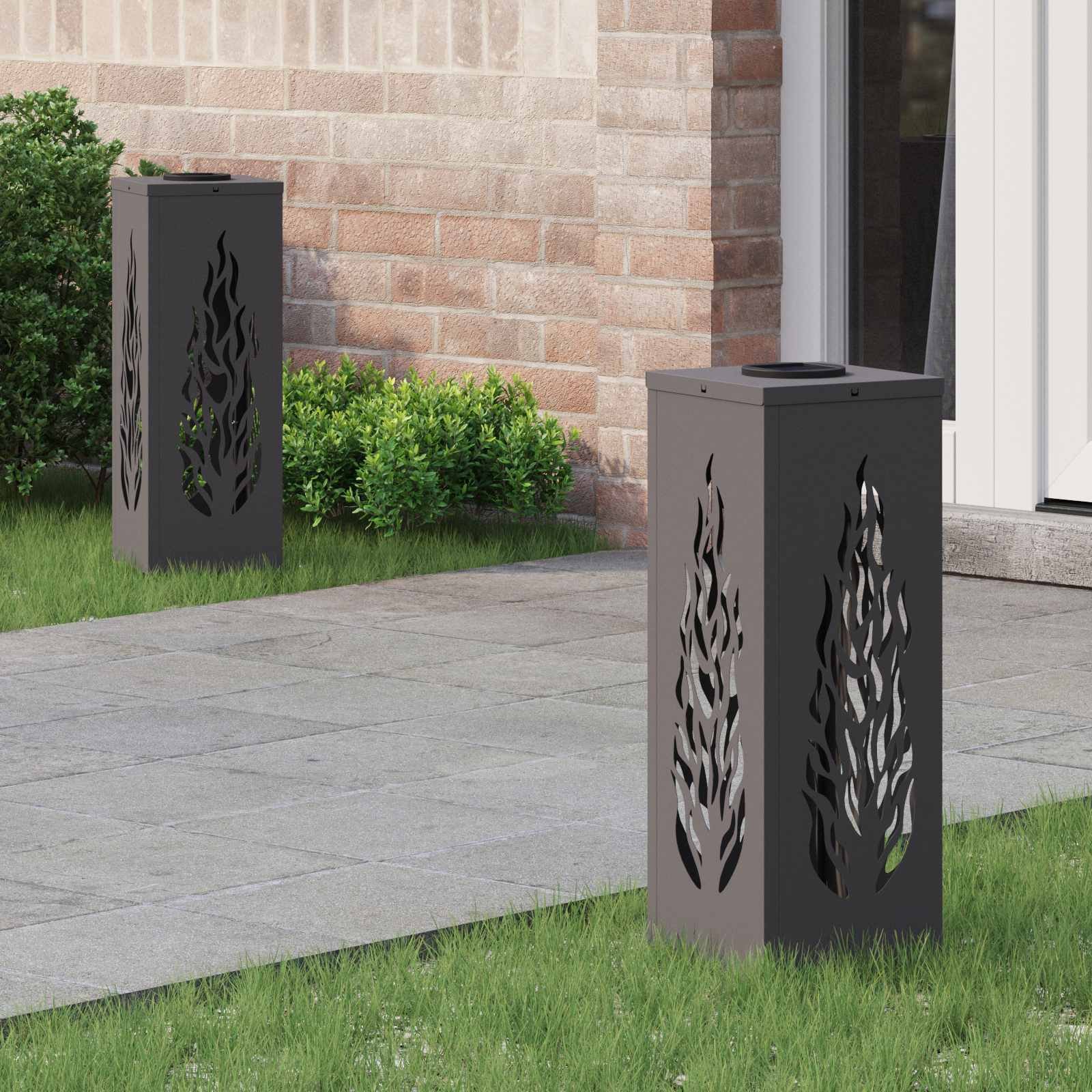 vidaXL Słoneczna LED lampa na ścieżkę 2 pcs Czarny