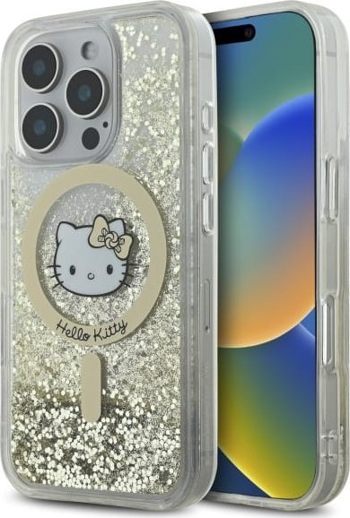 HelloKitty Hello Kitty HKHMP16XLGDIH iPhone 16 Pro Max 6.9" biały złoty/white gold hardcase Liquid Glitter Fever MagSafe