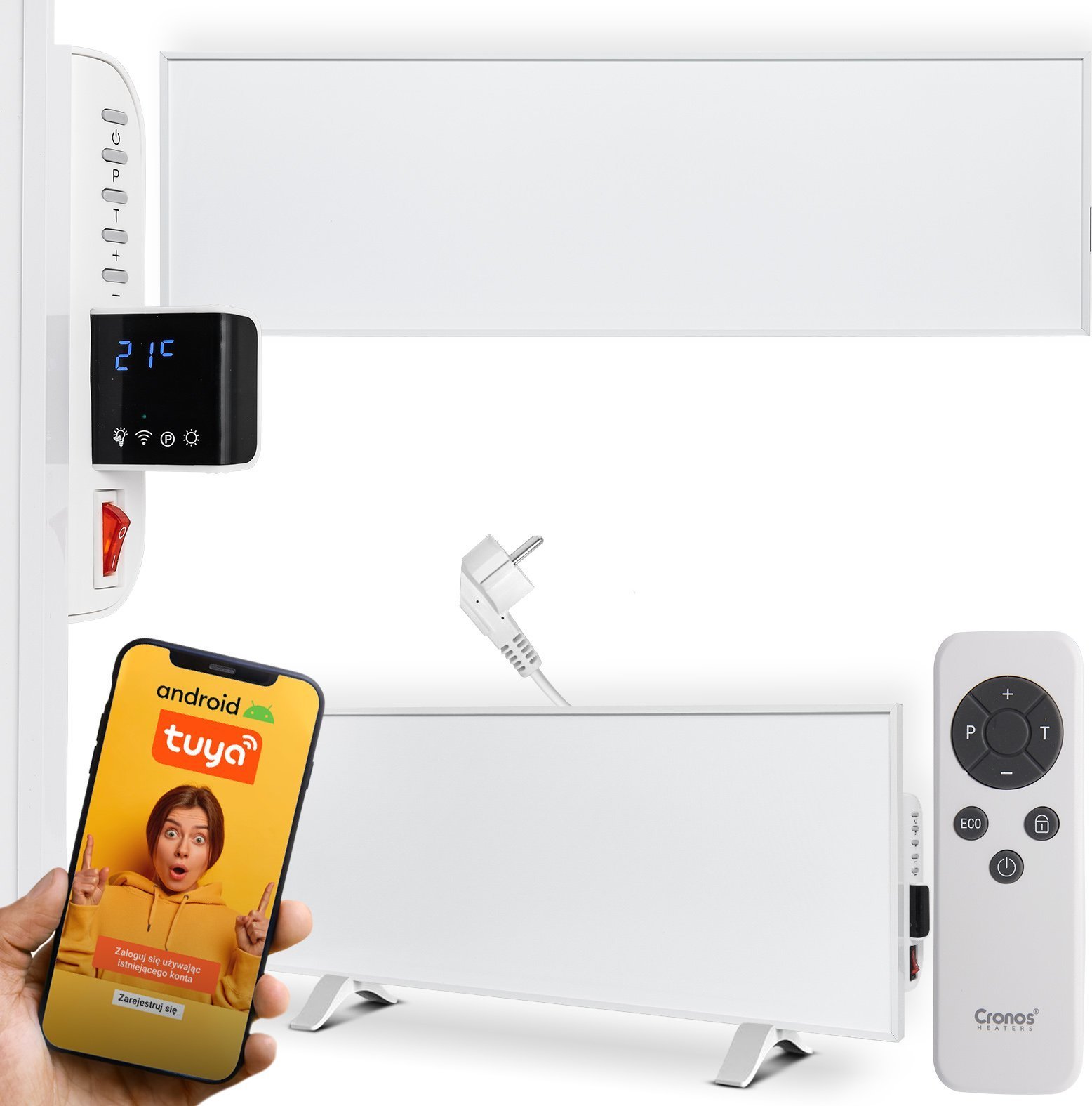 Grzejnik Cronos Panel grzewczy IR CRONOS Synthelith PRO CRP-330TWP White