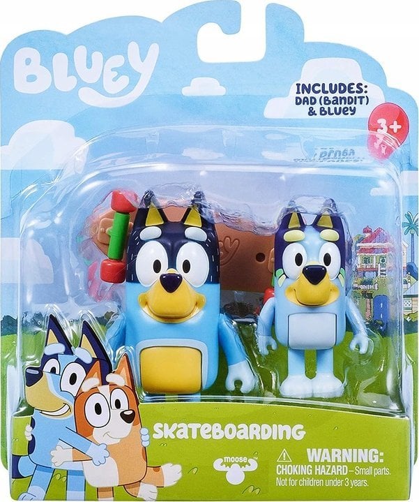 Figurka Tm Toys Bluey Blue - Jazda na deskorolce Pieski Zestaw figurek 2-pack BLU13042