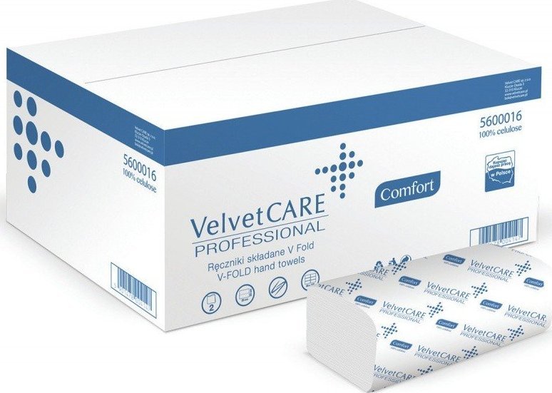 Velvet Serwetki celulozowe VELVET, 2-warstwowe, 6000 listków, 40szt., białe