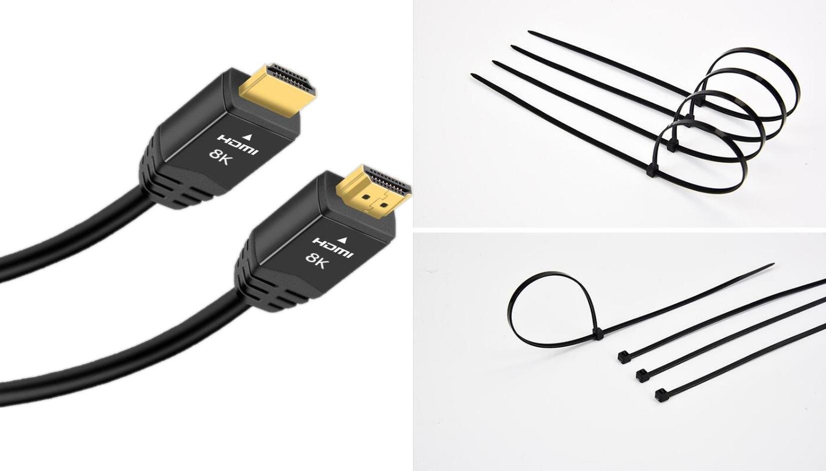 Kabel Mozos Kabel Mozos HDMI - HDMI 3m czarny (HD218K-3M) + Opaska zaciskowa Czarny 100 sztuk (MCABLE-L)