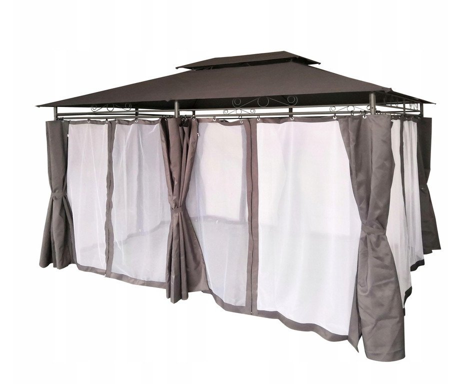 Pawilon ogrodowy altana z moskitierą 3x4m szary