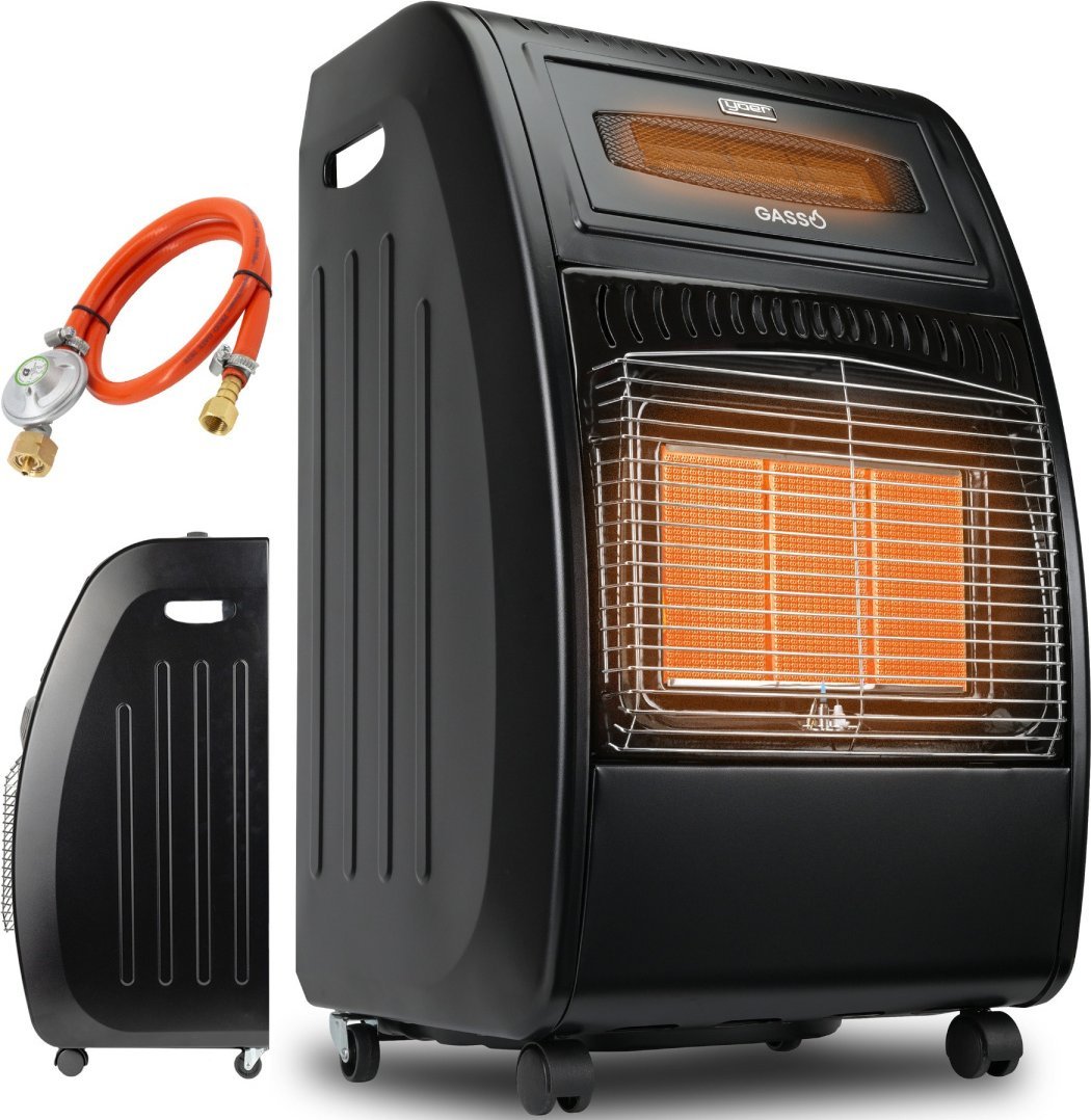 Yoer Elektryczny PIECYK GAZOWY Czarny 4200W Niskie zużycie gazu ZAPALNIK PIEZOELEKTRYCZNY - Gasso GH01BK