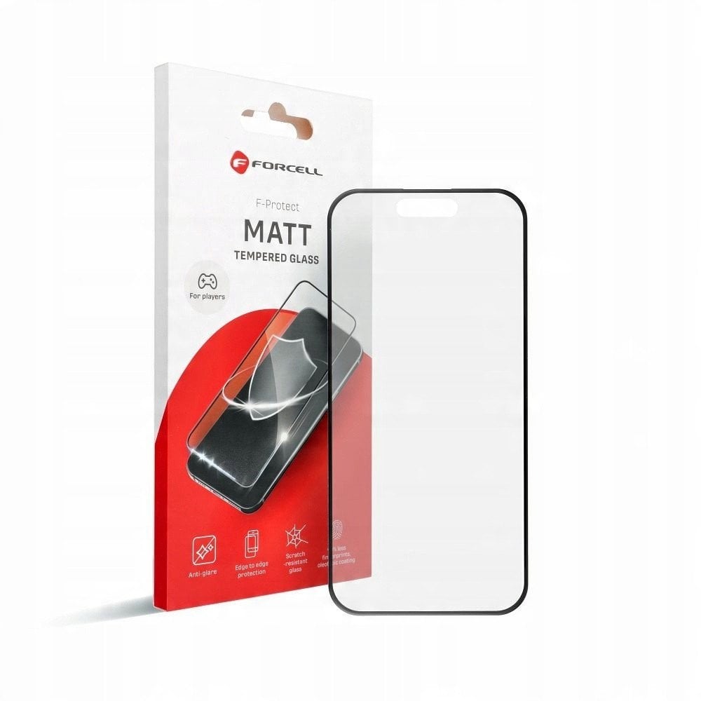 Szkło hartowane do iPhone 15 Forcell Matt Glass czarne