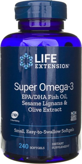 Life Extension Life Extension - Super Omega-3 EPA/DHA z Lignanami Sezamowymi i Ekstraktem z Oliwek, 240 kapsułek miękkich