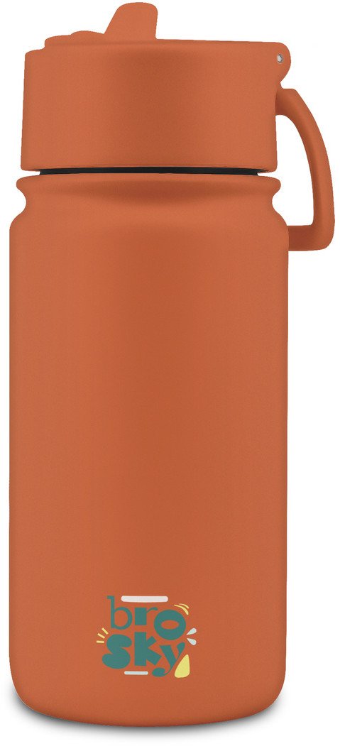 Brosky Basic Stalowa butelka na wodę w kolorze ceglastym 450ml