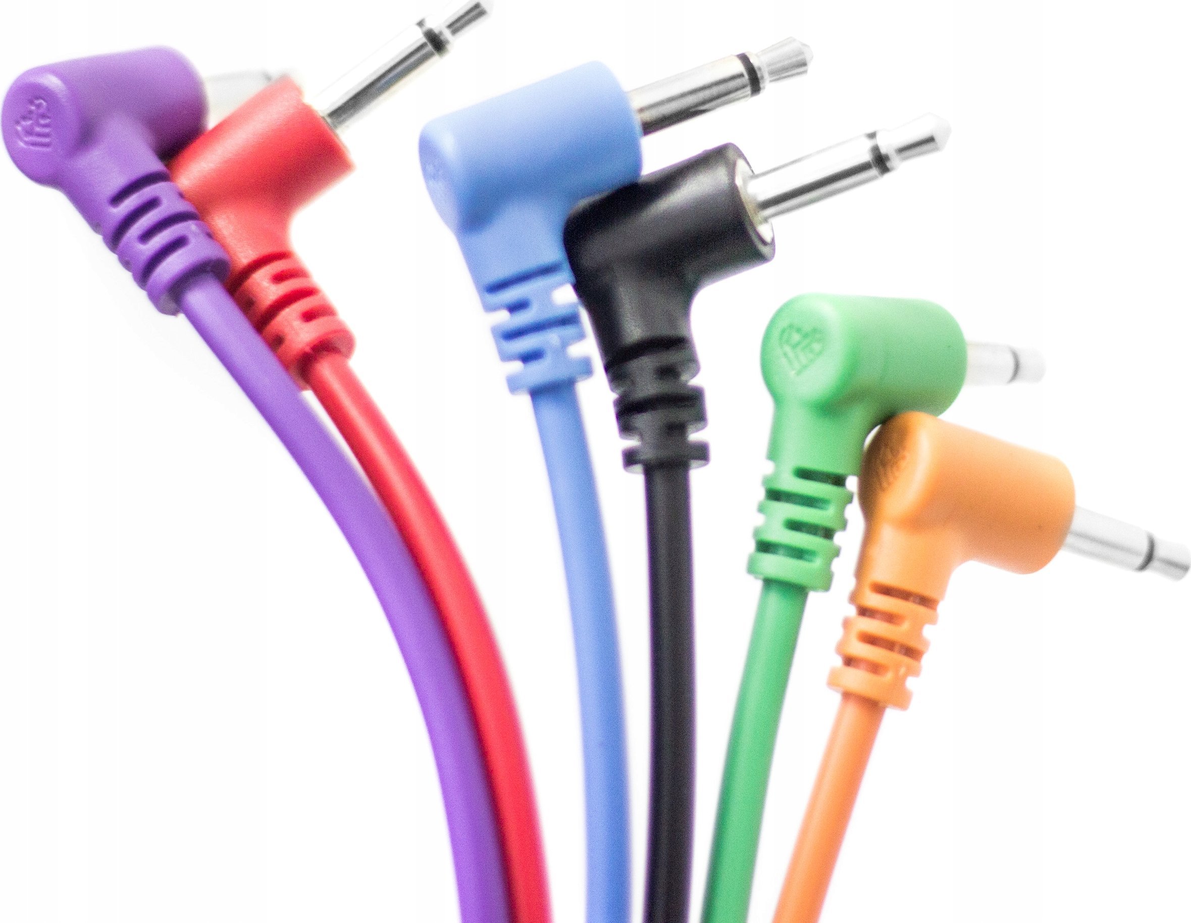 Kabel Medialove Kable kątowe Eurorack Patch 3,5mm Mono męskie minijack 6 sztuk 45cm