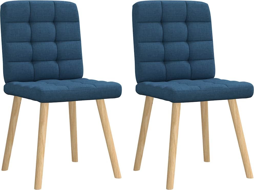 Krzesła stołowe, 2 szt., niebieskie, obite tkaniną