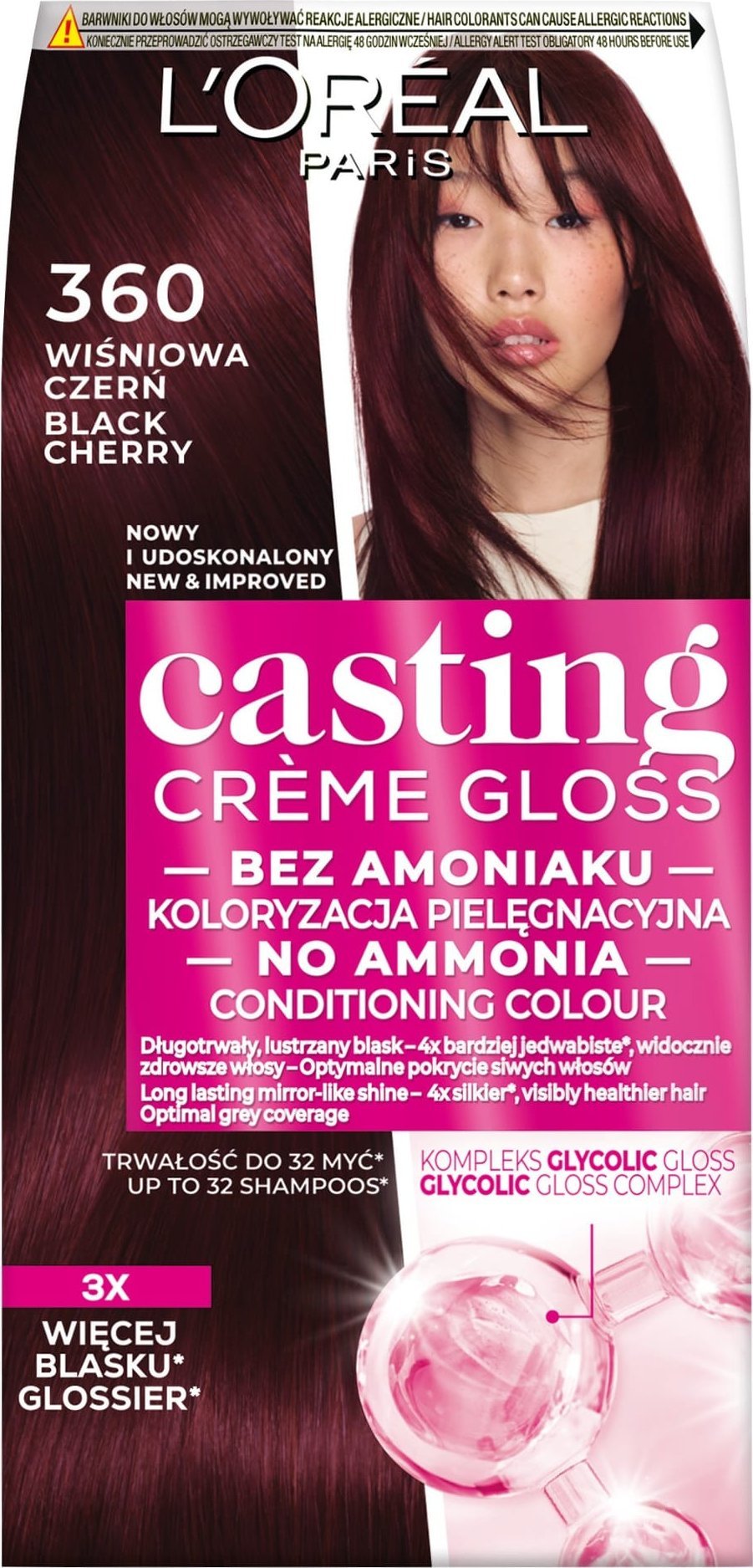 L'OREAL_Casting Creme Gloss farba do włosów 360 Wiśniowa Czerń