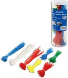 Organizer LogiLink Opaska zaciskowa Różne kolory 300 sztuk (KAB0017)